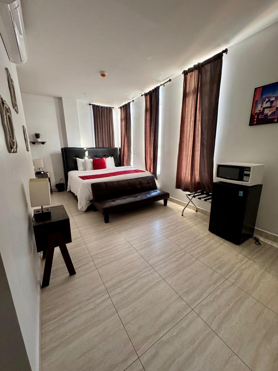bed and amenities