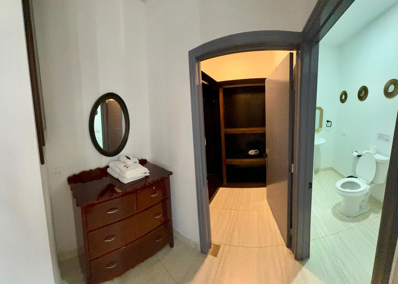 closet door and bathroom