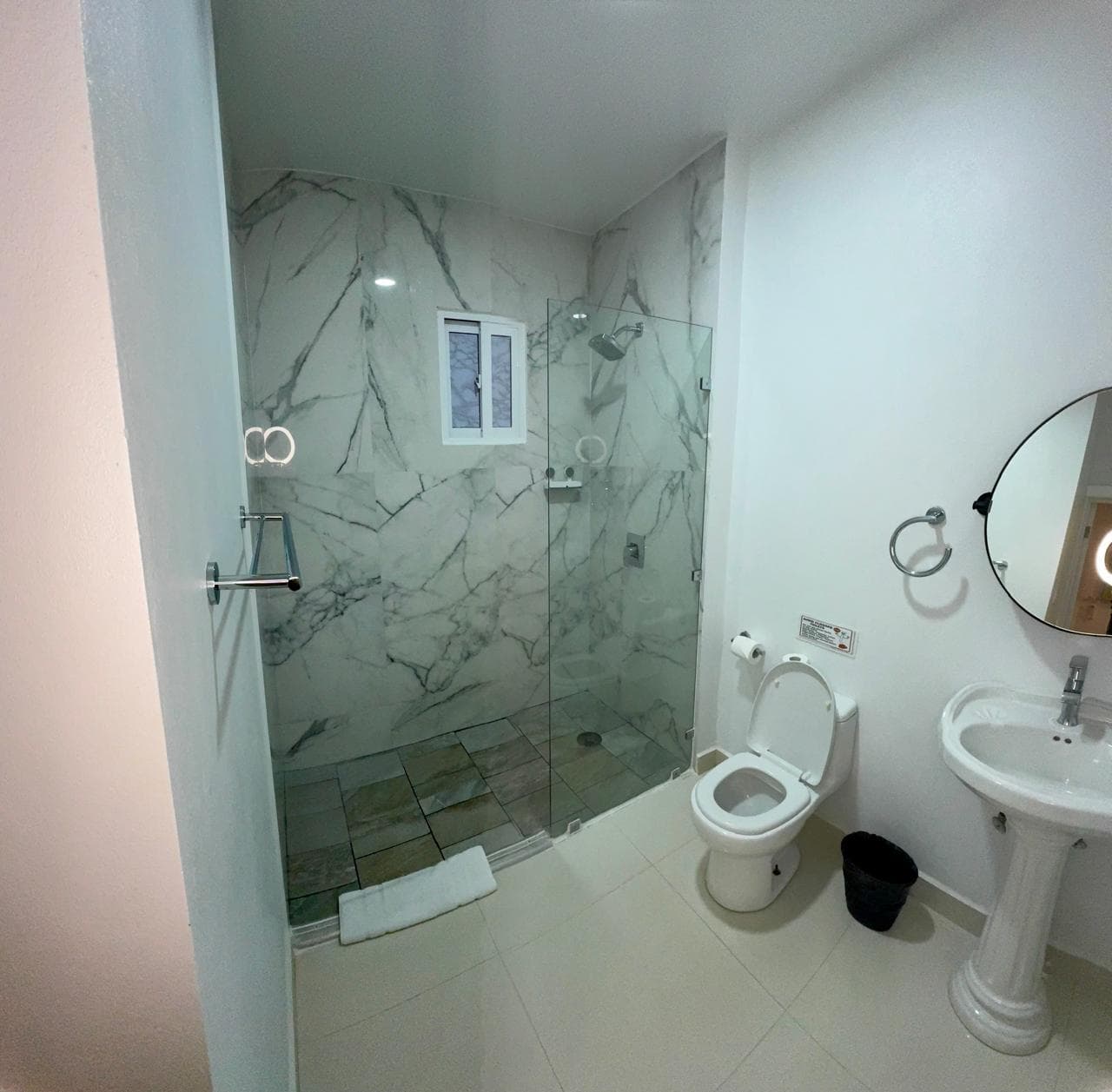 restroom with shower